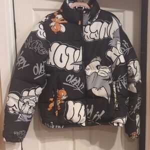 Tom And Jerry Limited Edition Puffer Jacket - Black